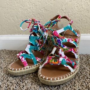 Strappy Colorful Espadrille Wedges